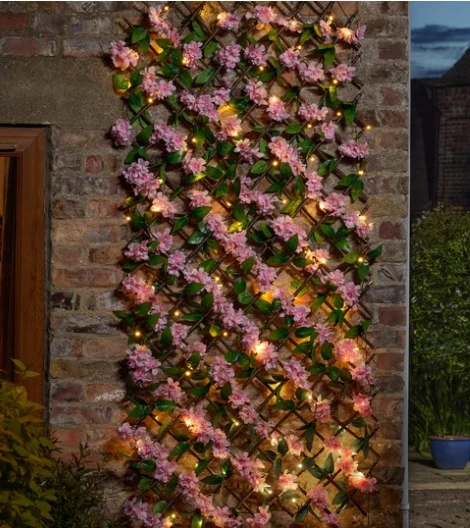 Pink Blossom Solar In-Lit Trellis 1 Pink Blossom Solar In-Lit Trellis