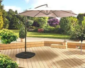 Pagoda 3m Over Hang Parasol - Beige 1 Pagoda 3m Over Hang Parasol - Beige