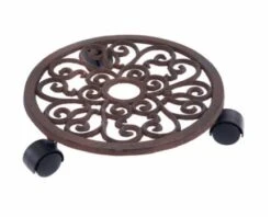 Round Nickel Pot Trolley
