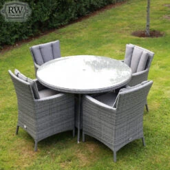 Rathwood- Cuba 4 Seater Round Set 8 Rathwood- Cuba 4 Seater Round Set -Gardening Shop rd120pgset 4